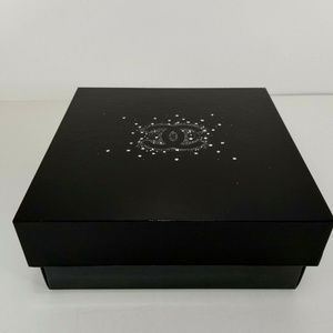 CHANEL CC Logo Black Empty Gift Box 8 x 8 x 3.5 In